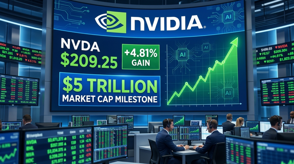 엔비디아 주가 급등 시가총액 5조 달러 회복 반년 만의 쾌거