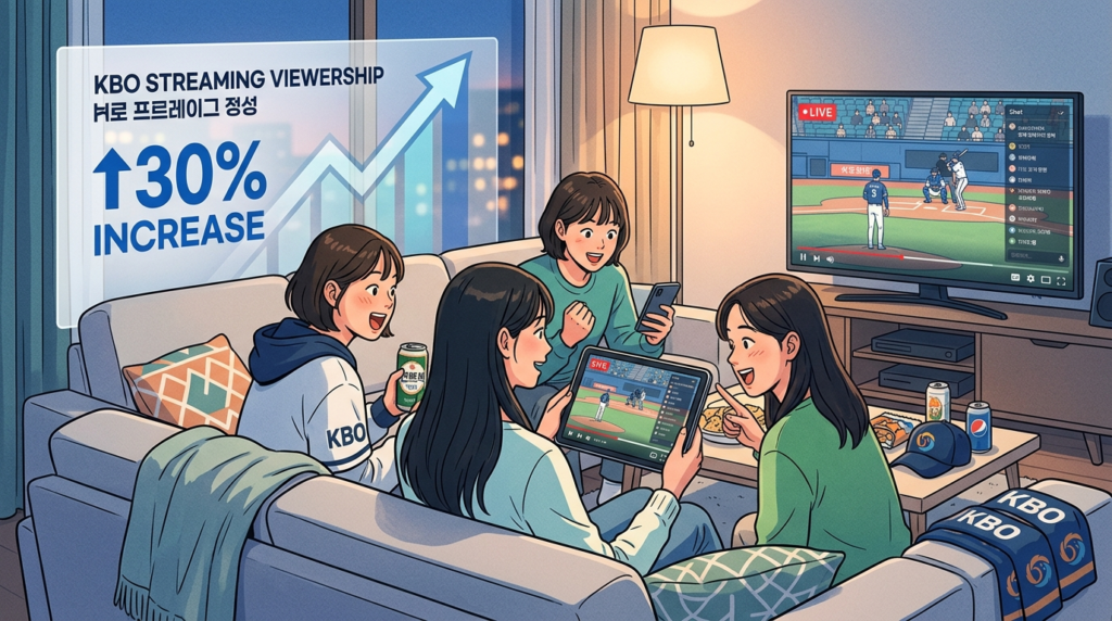 시즌 시작과 함께 OTT 야구 시청자 3할 증가 스트리밍 플랫폼 프로야구 관람 급등세