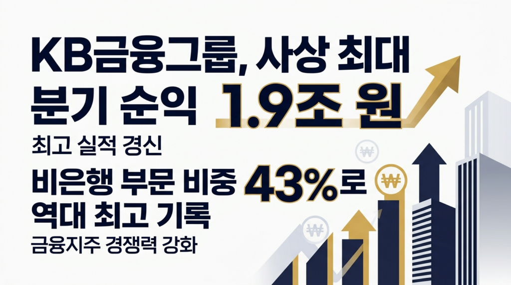 KB금융, 1Q 순익 1.9조 돌파…비은행 비중 43% '역대 최대' - 딜사이트