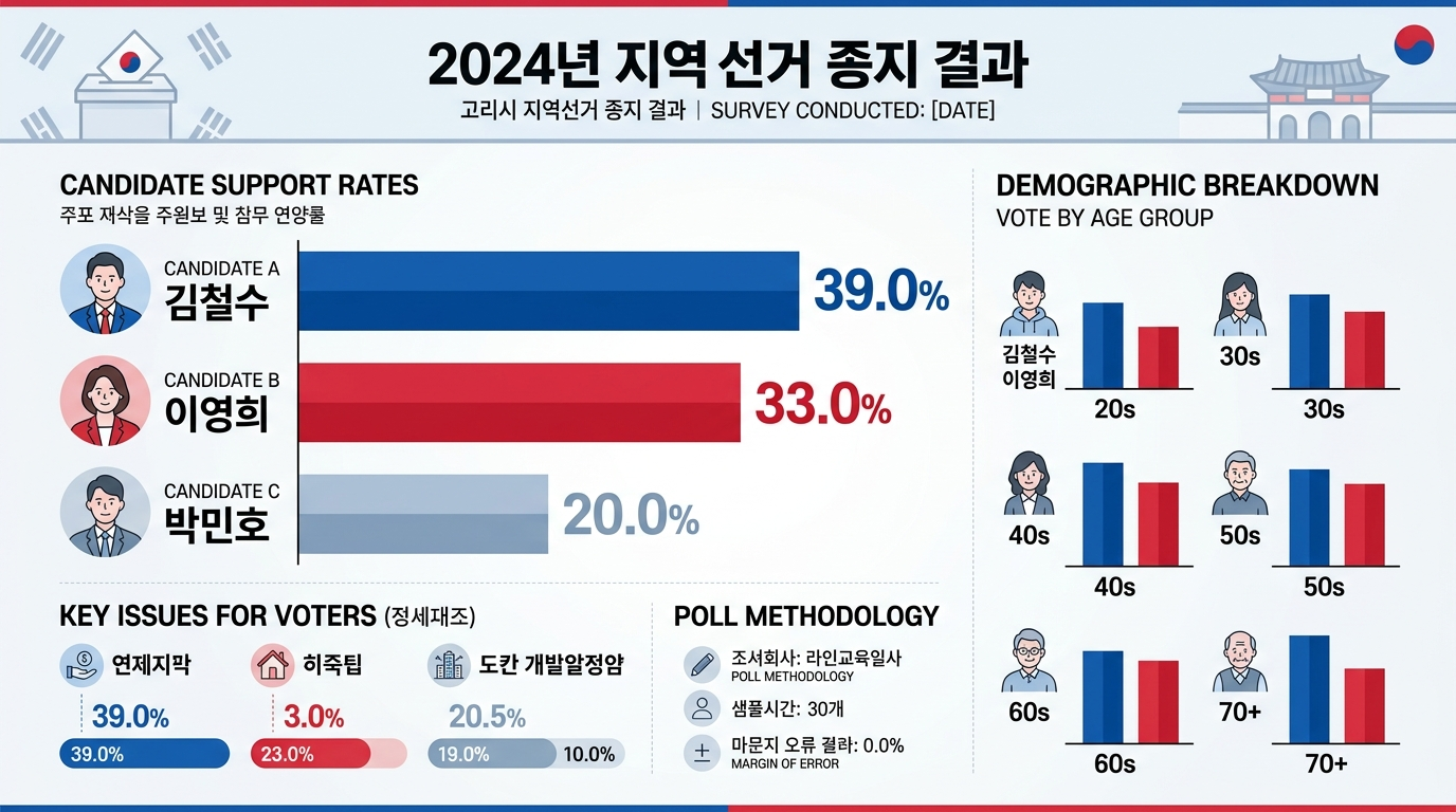부산 북구갑 1·2위 오차범위 접전…河 39%·韓 33%·朴 20%