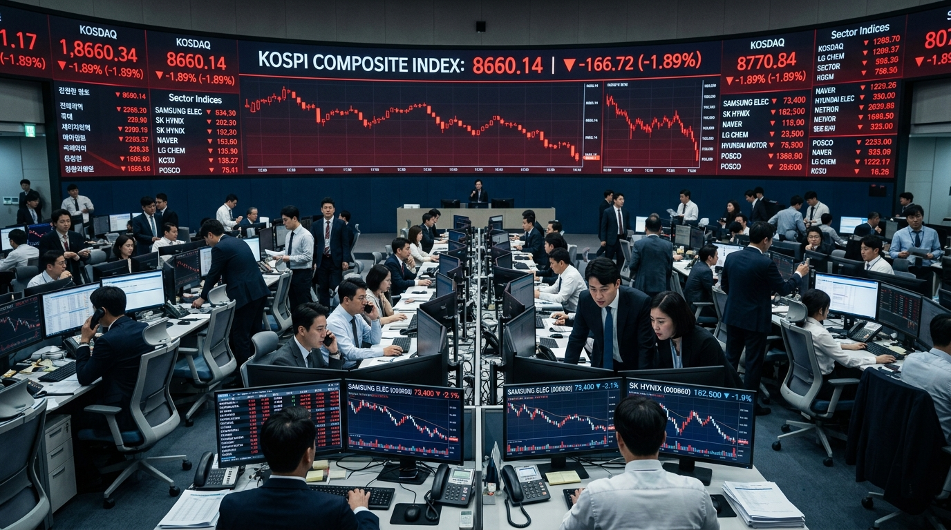 연방준비제도 긴장감과 칩 산업 조정 속에서 국내 증시 1% 넘게 밀려 장 초반부터 약세 출발